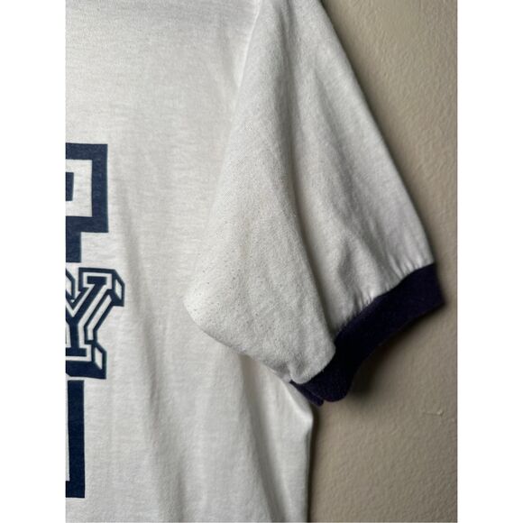 Vintage 90s US NAVY ringer T-Shirt sz Large - navy and white - Picture 4 of 10